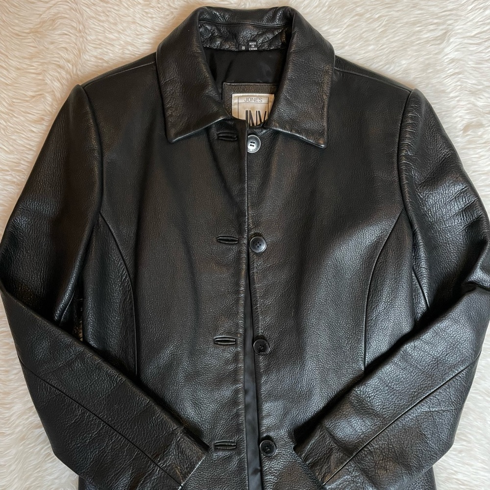 Jones New York Black Leather Jacket